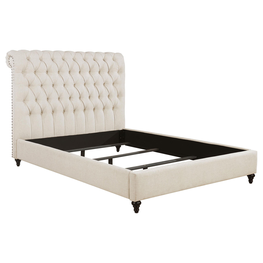 Coaster Furniture 300525Q Devon 57-inch Upholstered Queen Panel Bed Beige