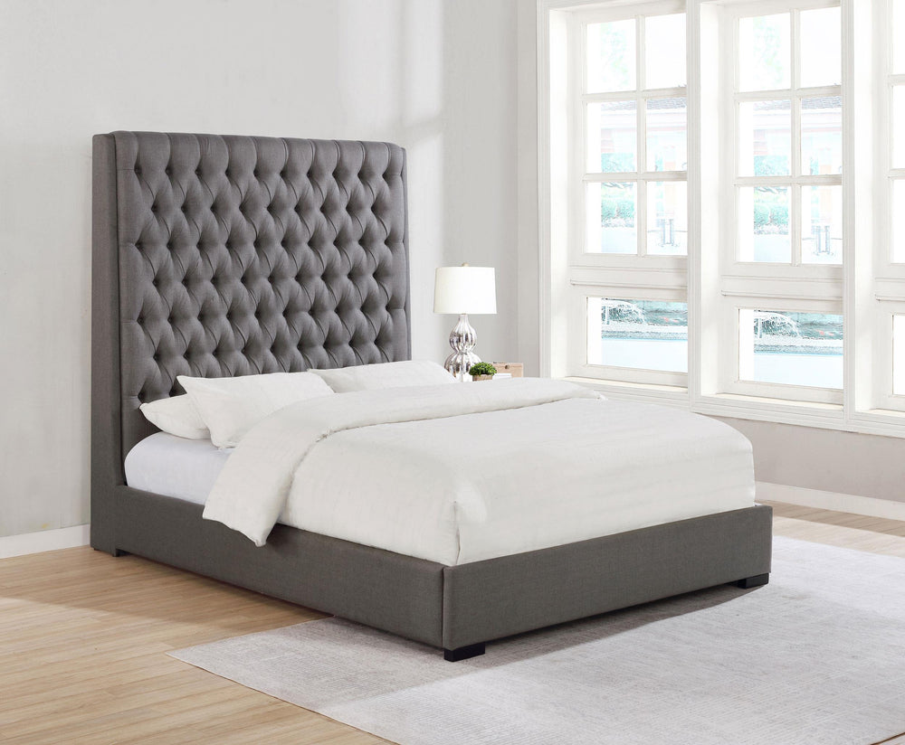 coaster-furniture-300621ke-camille-upholstered-eastern-king-panel-bed-grey