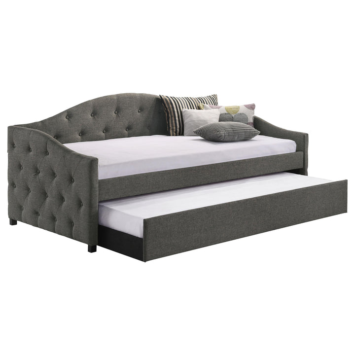 Coaster Furniture 300638 Sadie Upholstered Twin Daybed with Trundle Grey