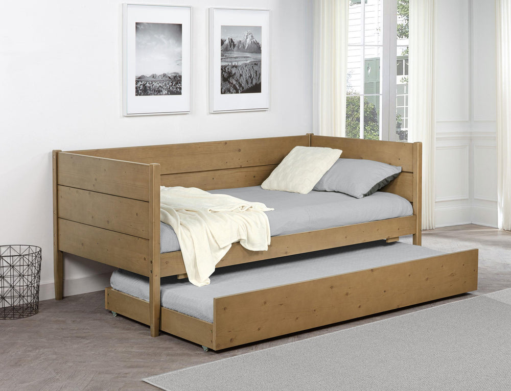coaster-furniture-300685-calinda-wood-twin-daybed-with-trundle-natural