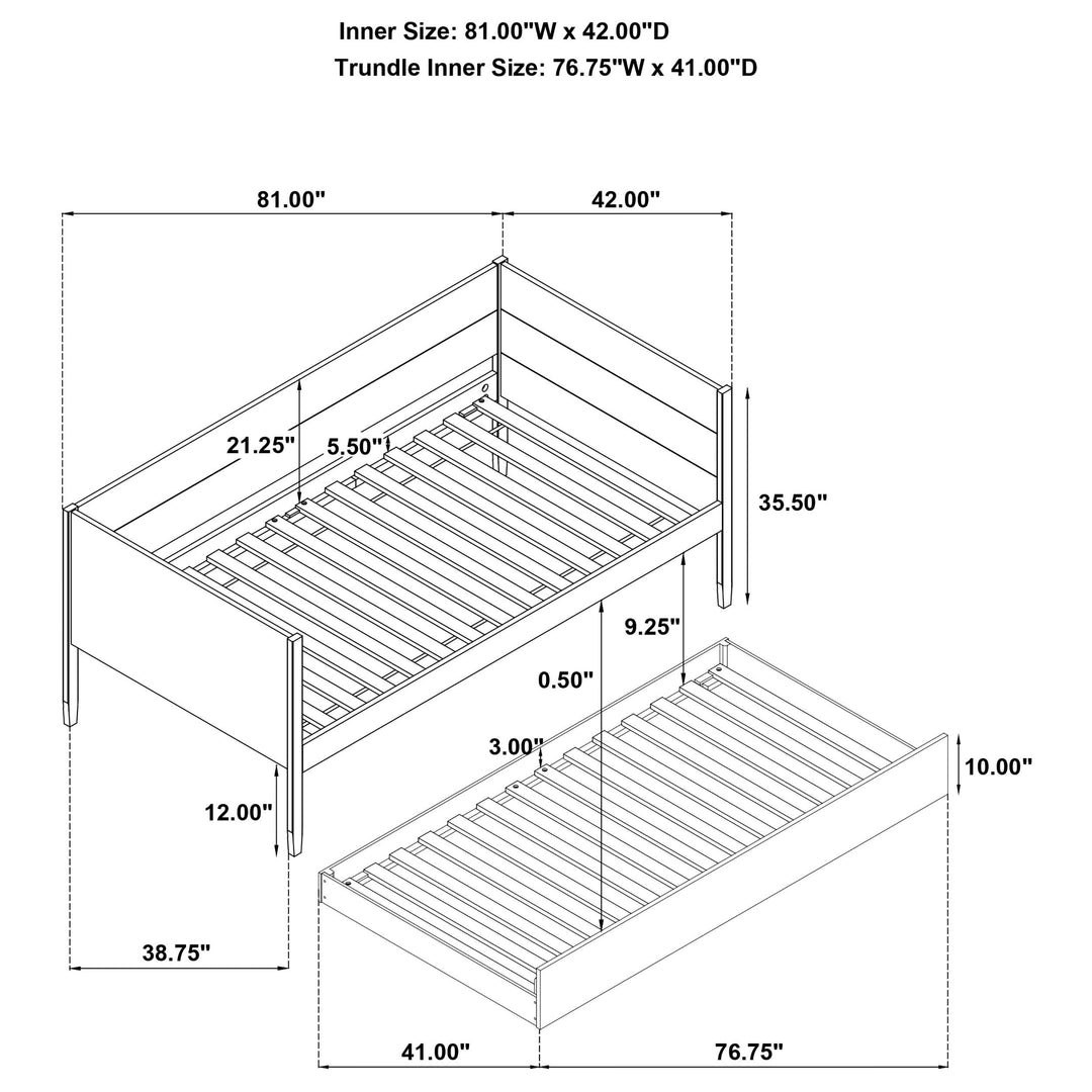 Coaster Furniture 300685 Calinda Wood Twin Daybed With Trundle Natural