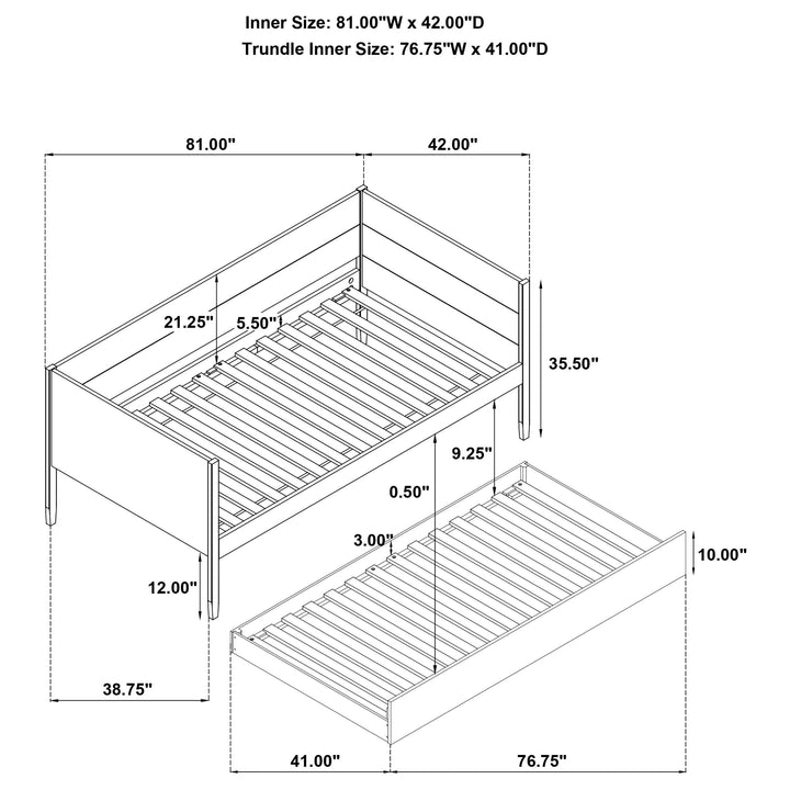 Coaster Furniture 300685 Calinda Wood Twin Daybed With Trundle Natural
