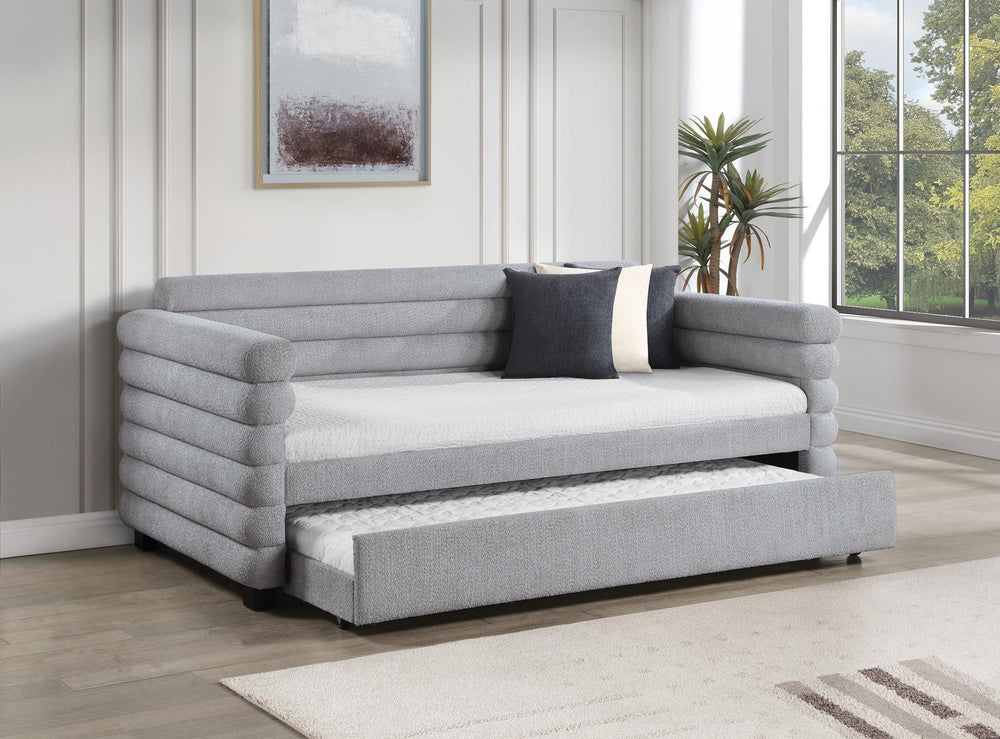 coaster-furniture-300718-patricia-boucle-upholstered-twin-day-bed-with-trundle-grey