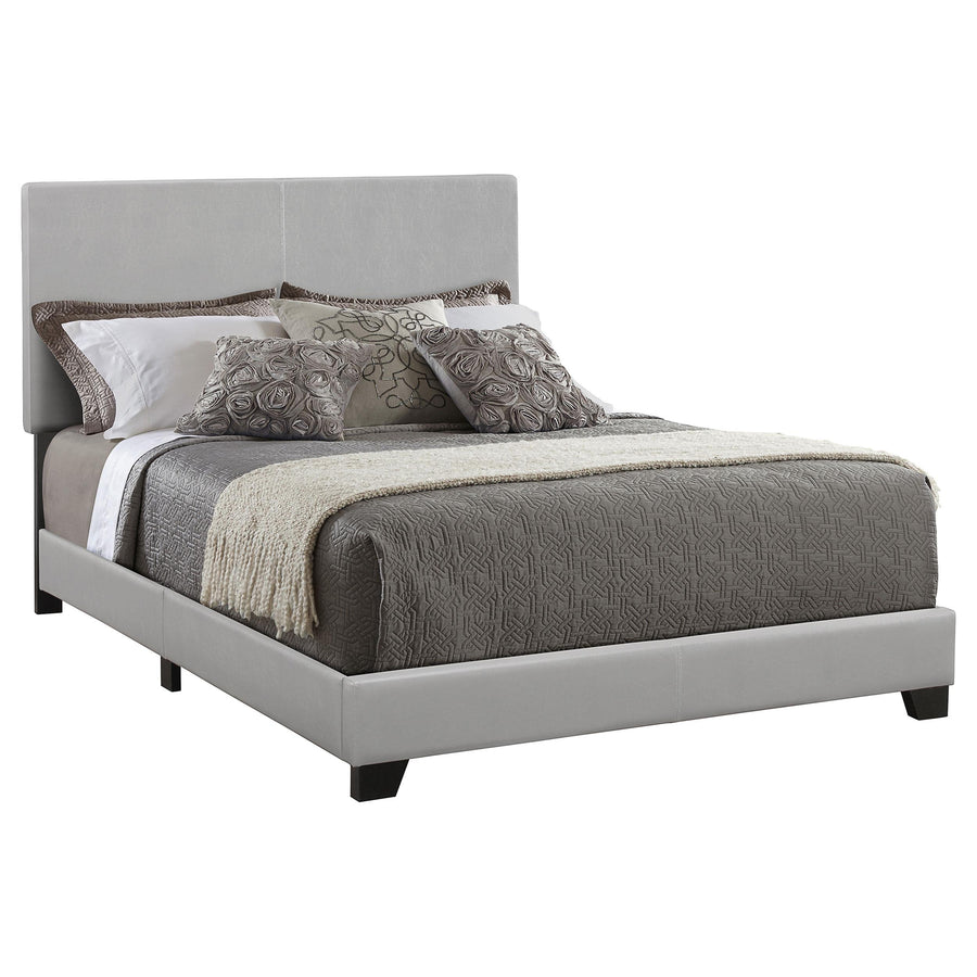 Coaster Furniture 300763Q Dorian Faux Leather Upholstered Queen Panel Bed Grey