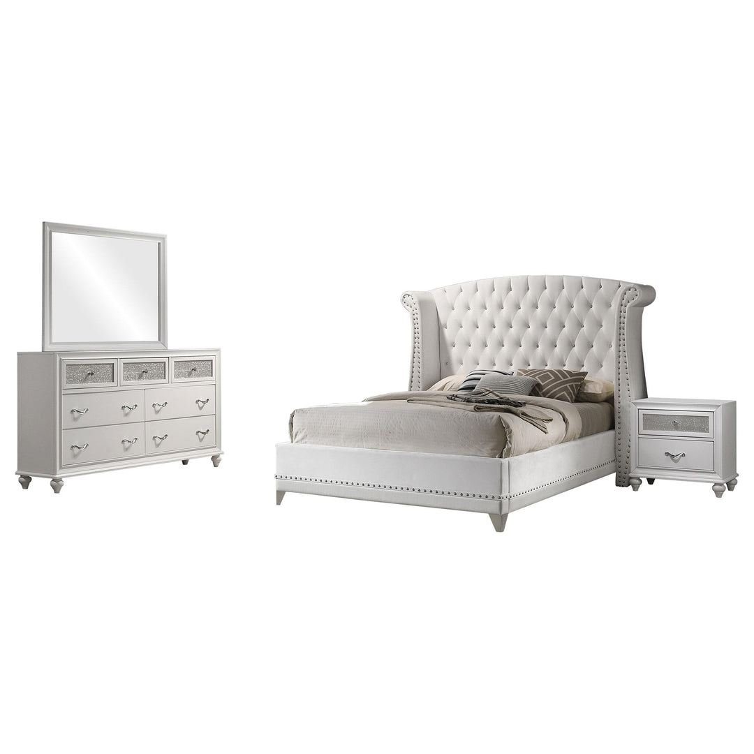 Coaster Furniture 300843Q-S4 Barzini 4-Piece Bedroom Set White