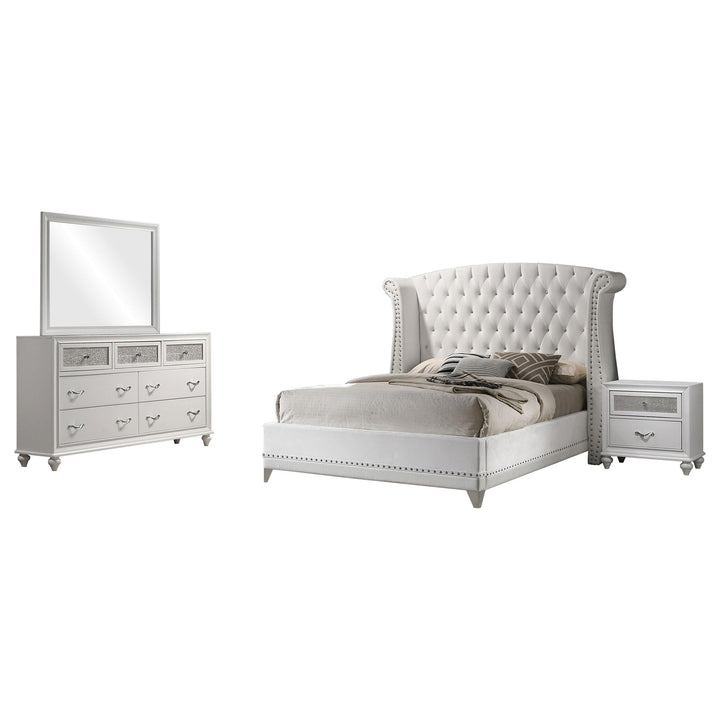 Coaster Furniture 300843Q-S4 Barzini 4-Piece Bedroom Set White