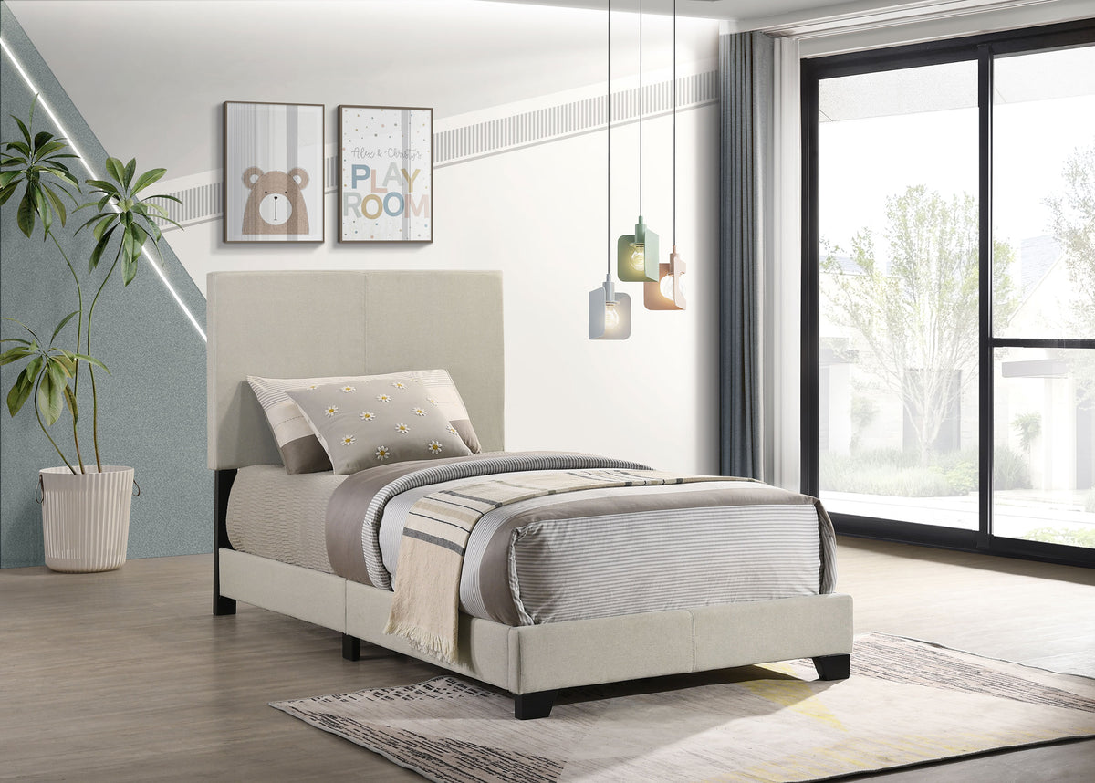 Dorian - Fabric Upholstered Twin Panel Bed - Cream