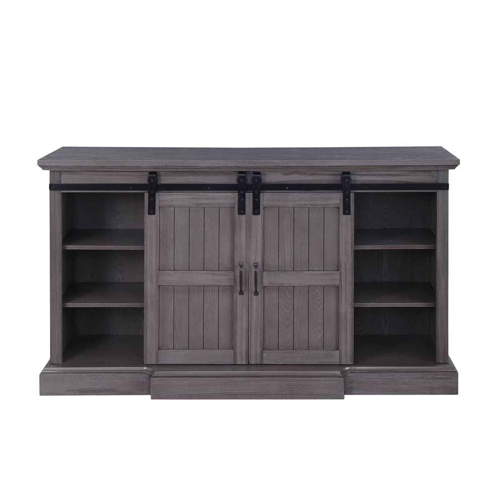 Admon - TV Stand With Fireplace - Gray Oak