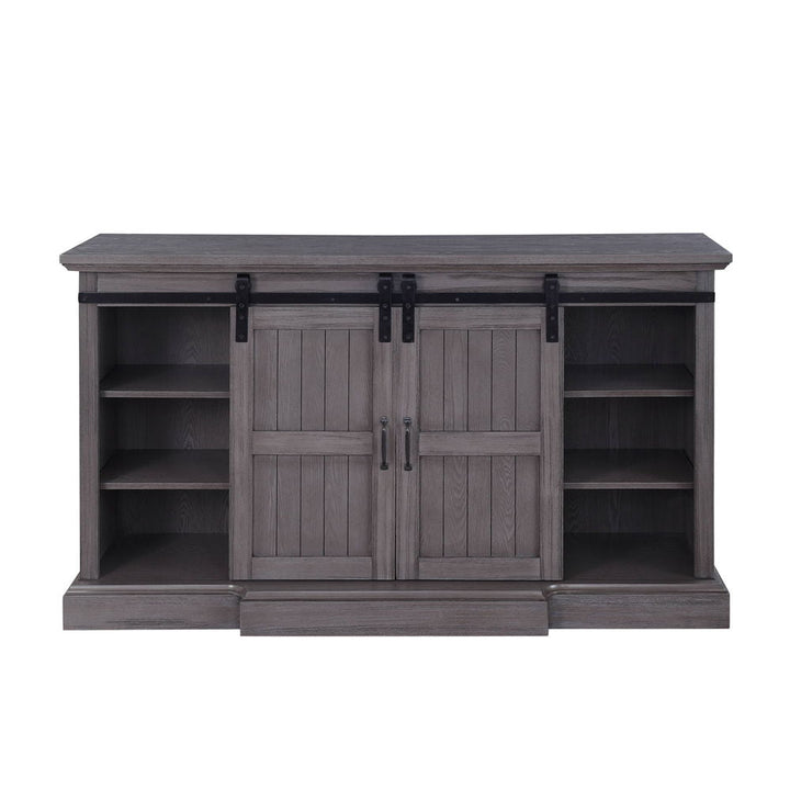 Admon - TV Stand With Fireplace - Gray Oak