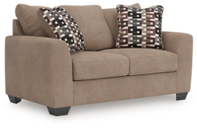 Triston-Peaks Loveseat - Beige - Beige