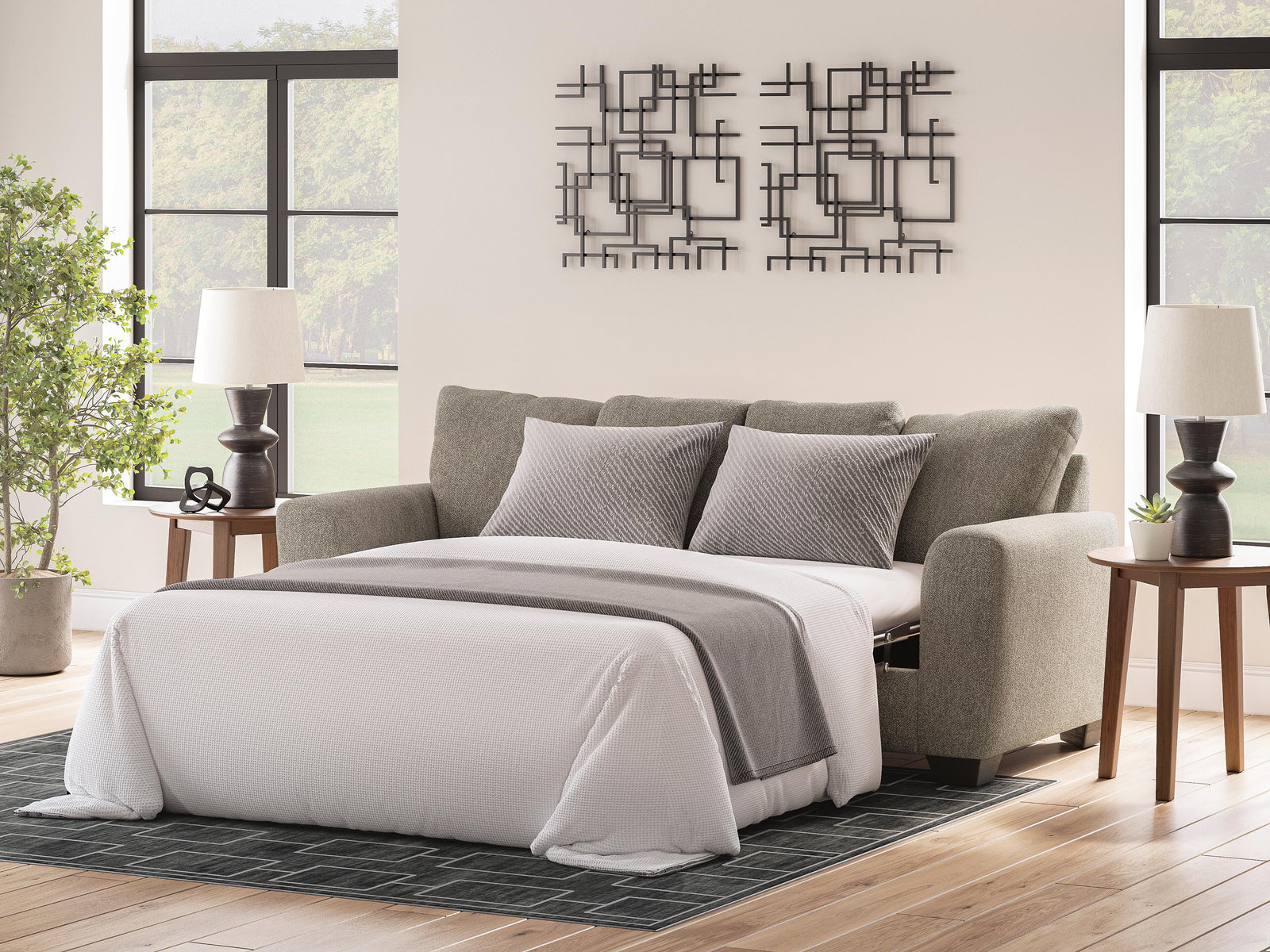 Triston-Peaks Queen Sofa Sleeper - Beige (2)