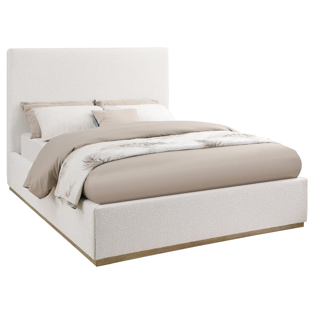 Coaster Furniture 302053Q Knox Upholstered Queen Panel Bed Cream