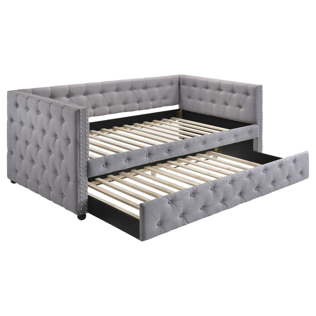 Coaster Furniture 302161 Mockern Upholstered Twin Daybed with Trundle Grey