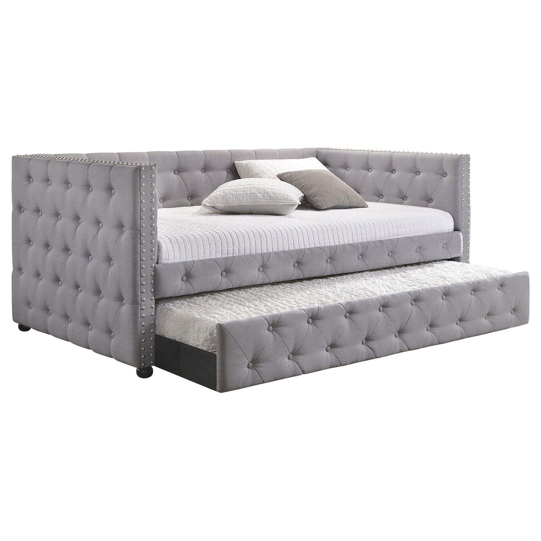 Coaster Furniture 302161 Mockern Upholstered Twin Daybed with Trundle Grey