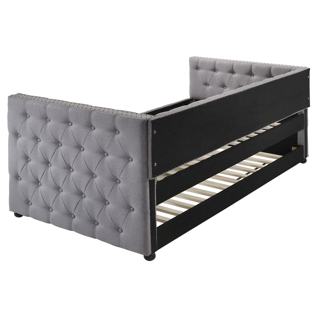 Coaster Furniture 302161 Mockern Upholstered Twin Daybed with Trundle Grey