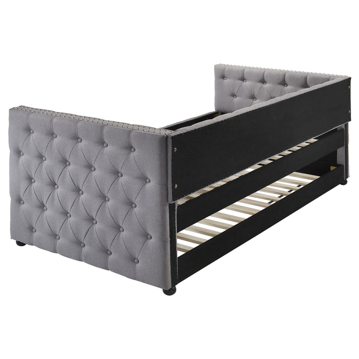 Coaster Furniture 302161 Mockern Upholstered Twin Daybed with Trundle Grey