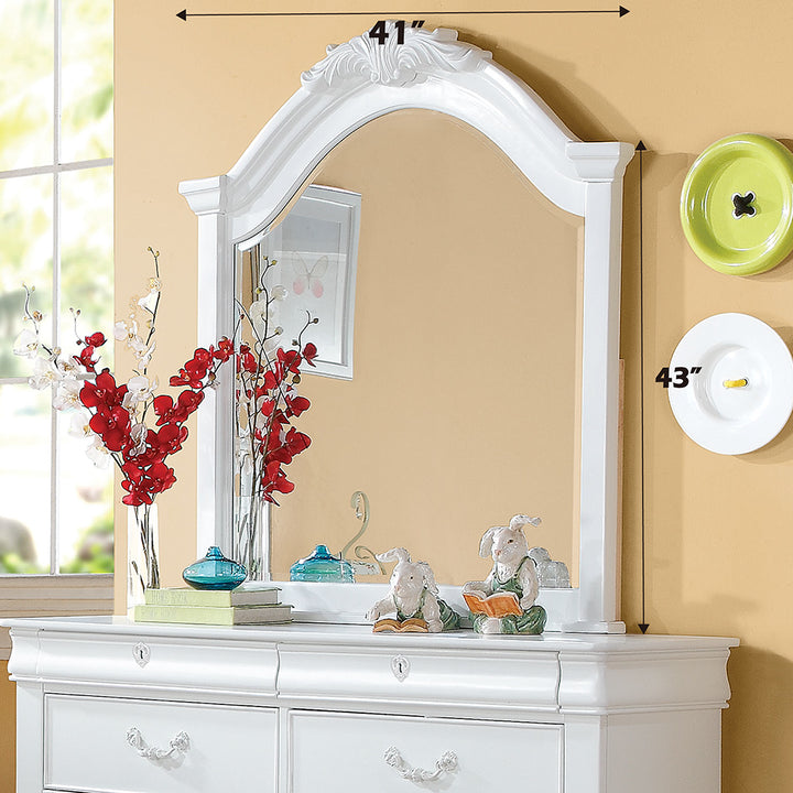 Estrella Mirror in White - dimensions