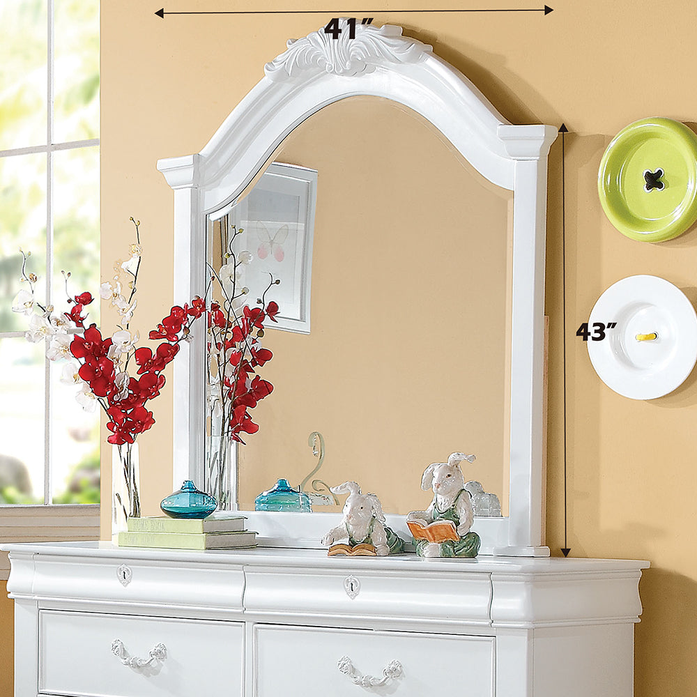 Estrella Mirror in White - dimensions