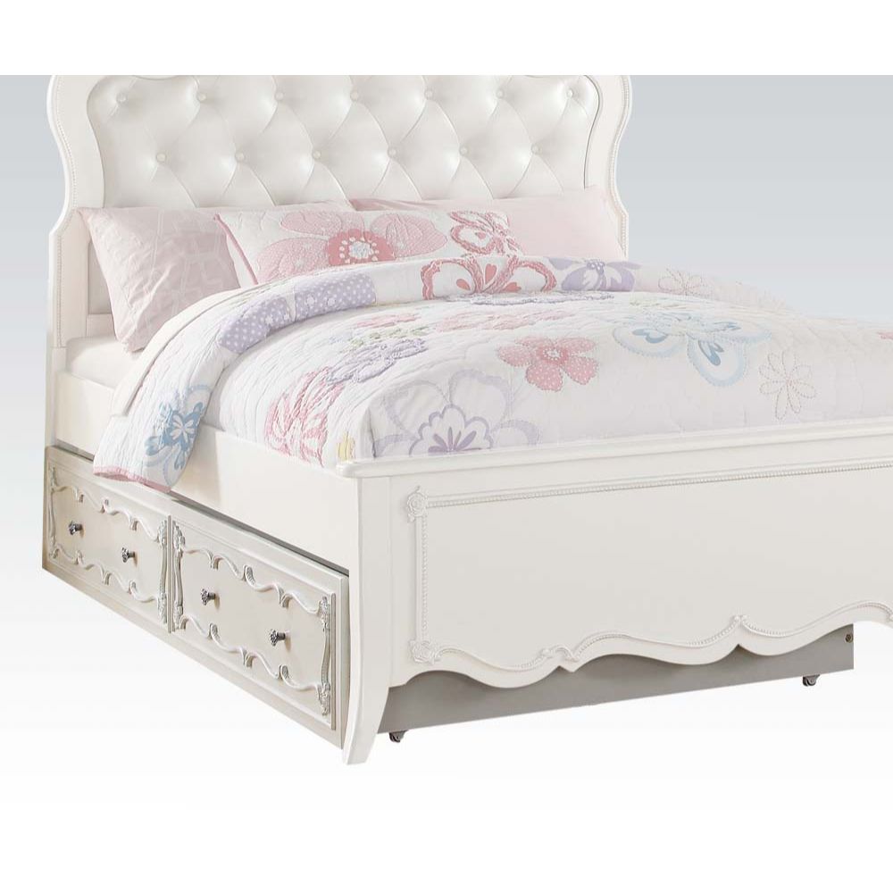 Edalene Trundle  Twin in Pearl White Finish