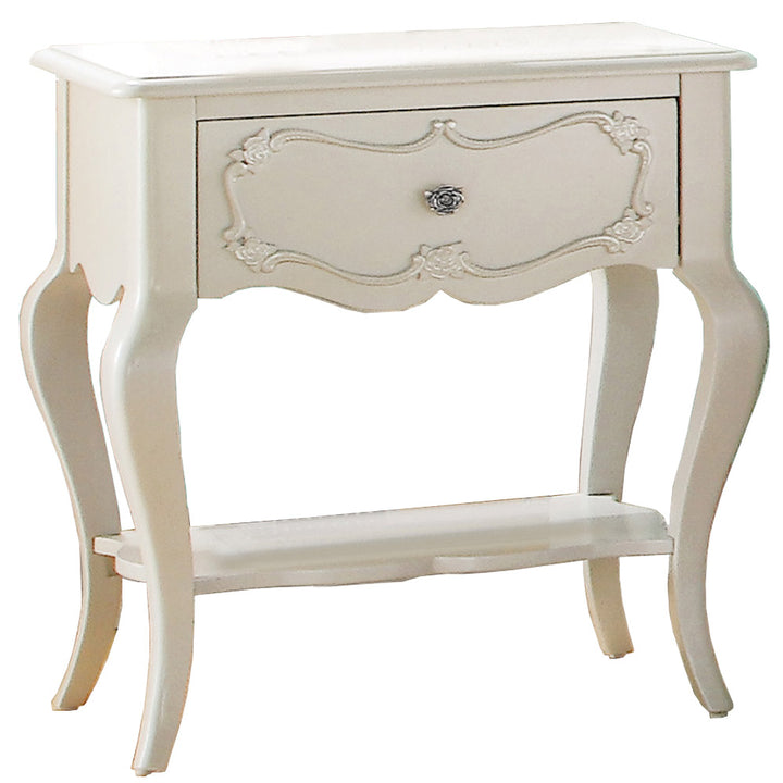 Edalene Nightstand in Pearl White Finish