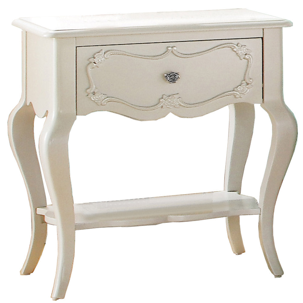 Edalene Nightstand in Pearl White Finish