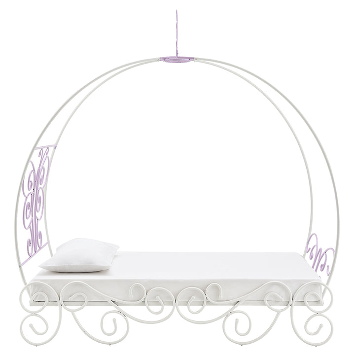 Priya II Full Bed with Canopy in White &amp; Light Purple