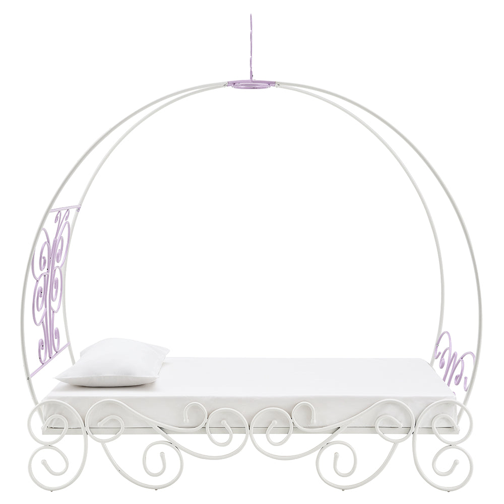 Priya II Full Bed with Canopy in White & Light Purple