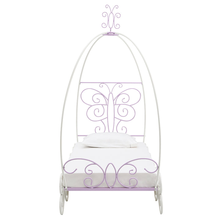 Priya II Full Bed with Canopy in White &amp; Light Purple