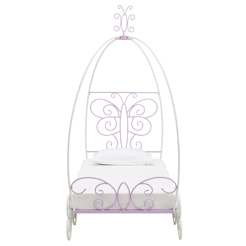 Priya II Full Bed with Canopy in White & Light Purple