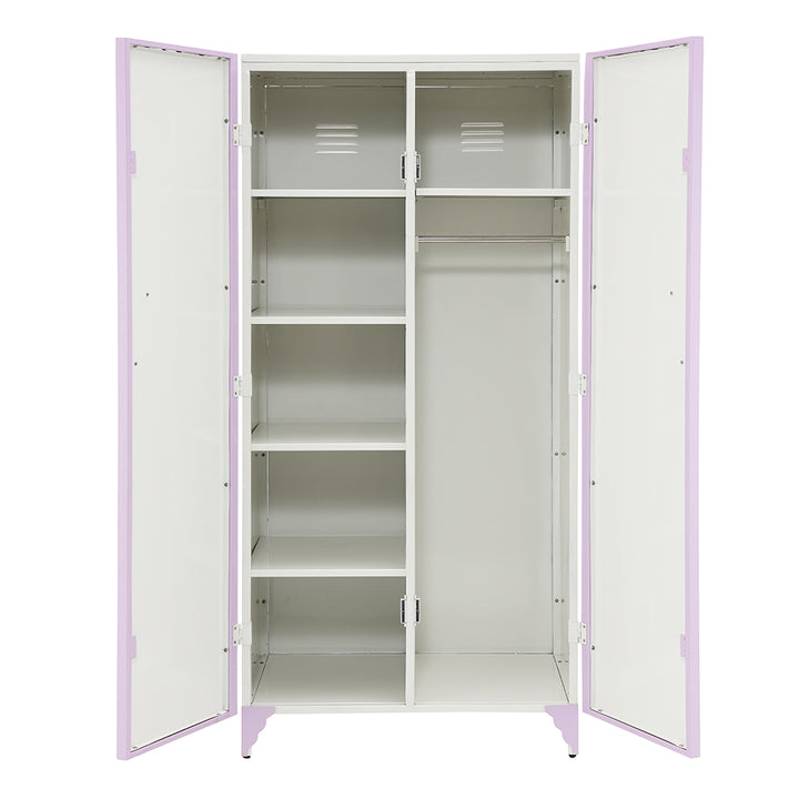 Priya II Wardrobe in White &amp; Light Purple