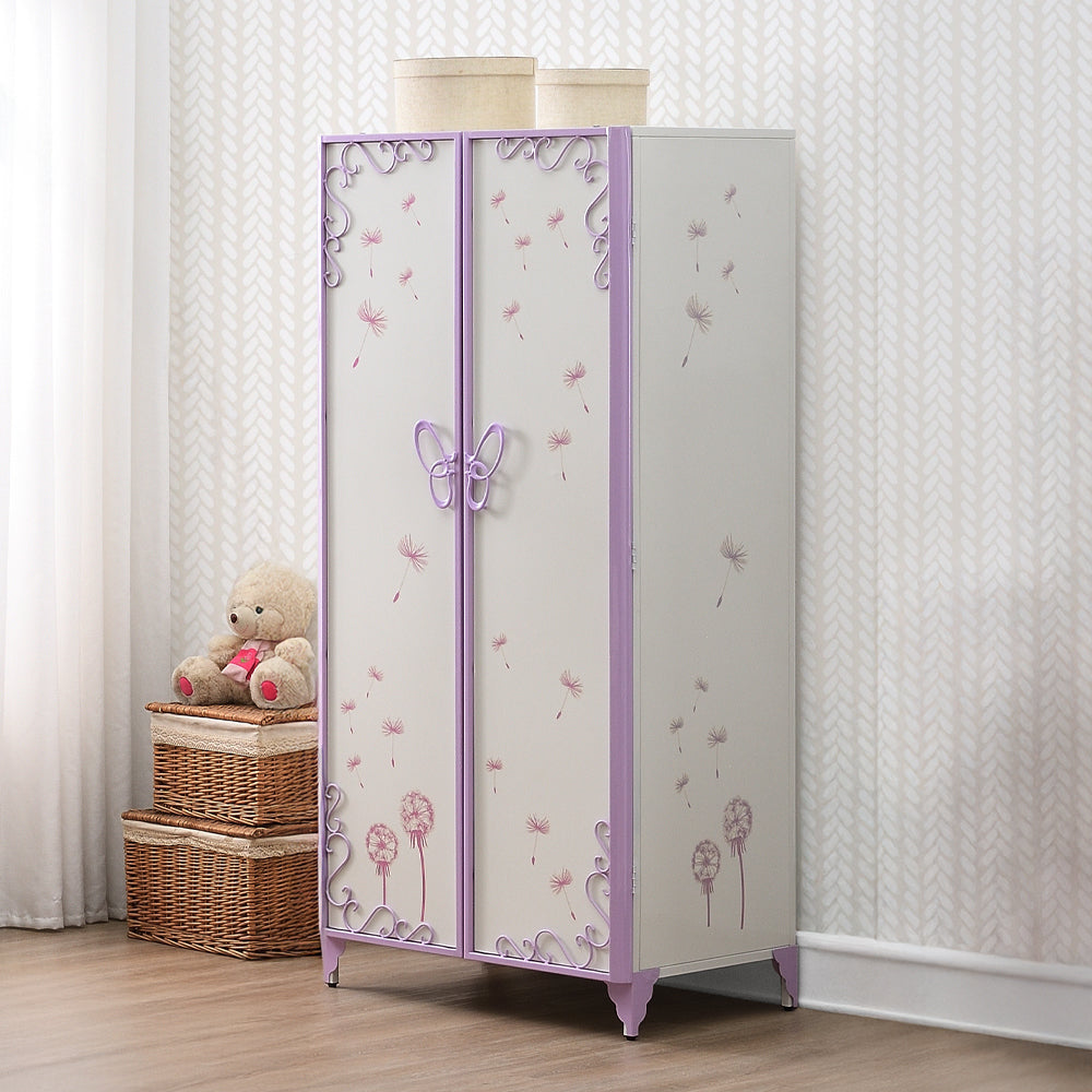Priya II Wardrobe in White & Light Purple
