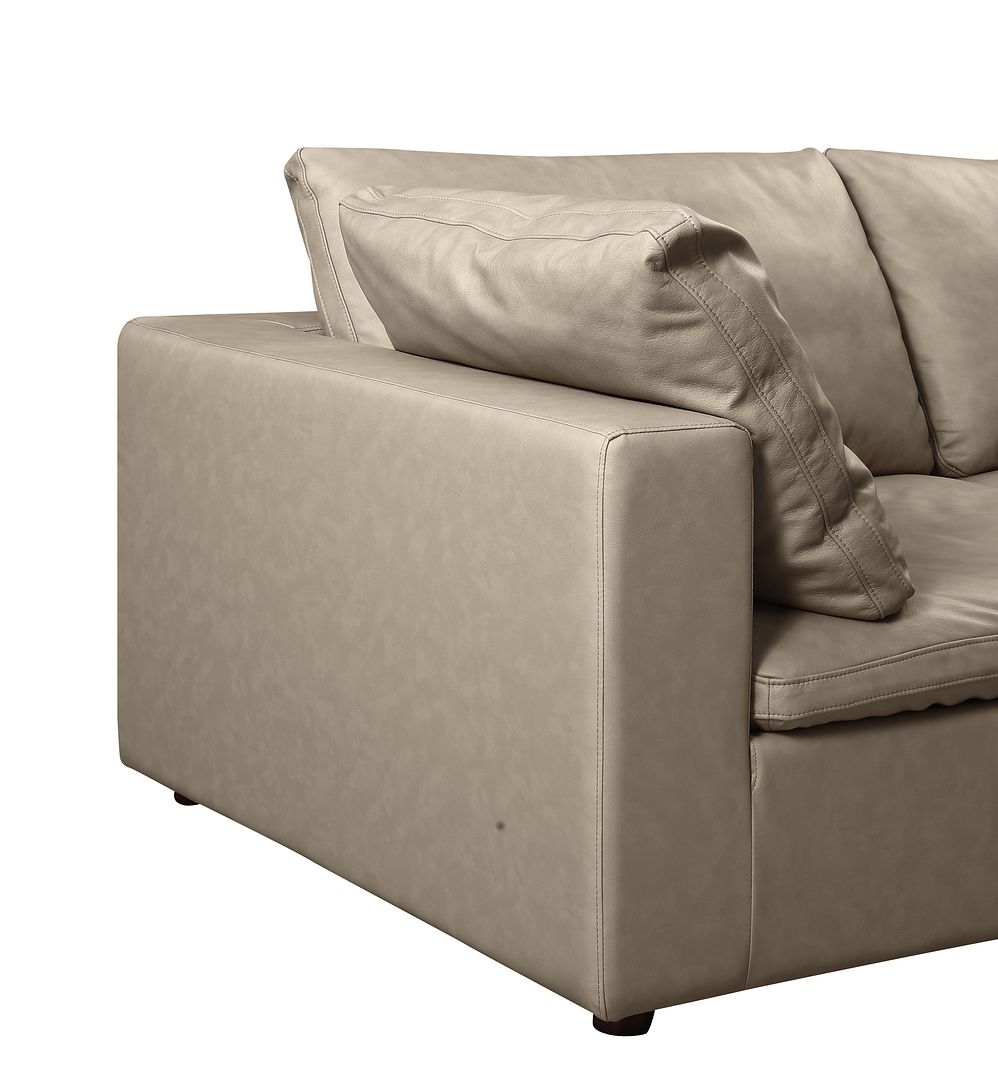 DivanItalia 1100 10-Piece U-Shaped Sectional with Chaise in Top-Grain Italian Leather - Beige