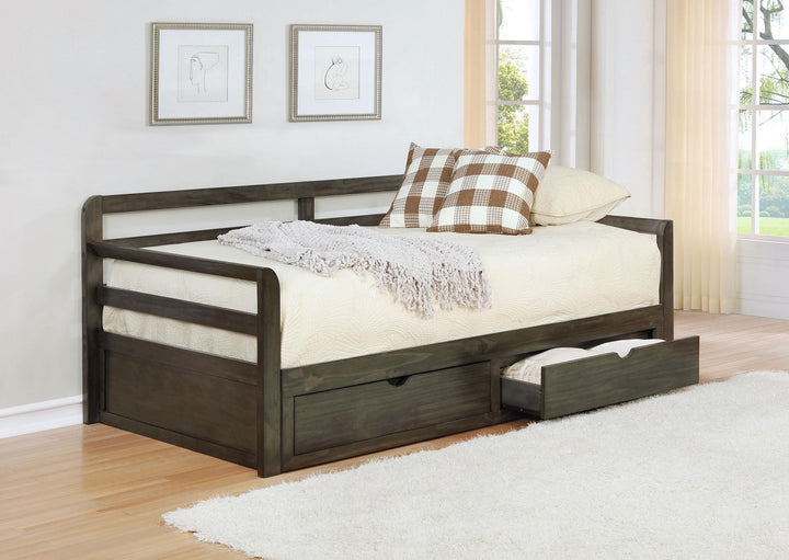 Coaster Furniture 305706 Sorrento 2-drawer Twin XL Daybed with Extension Trundle Grey