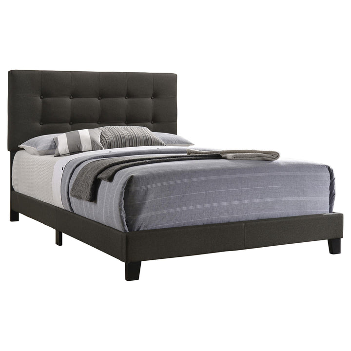 Coaster Furniture 305746Q Mapes Upholstered Queen Panel Bed Charcoal