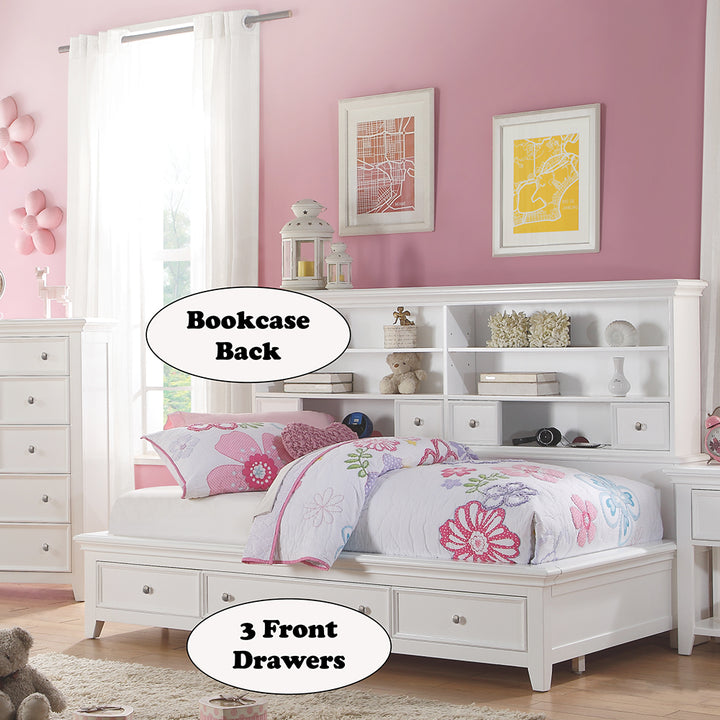 Lacey Daybed with Storage (Twin) in White - features