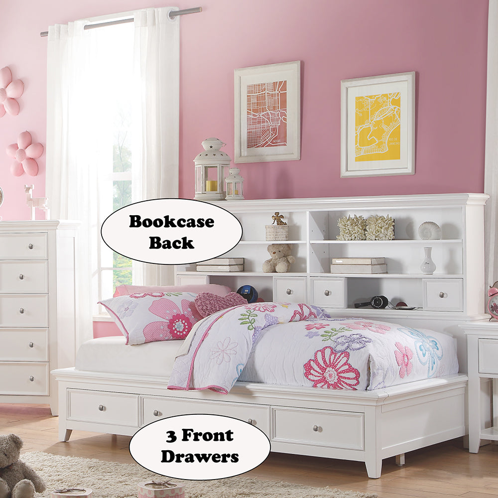Lacey Daybed with Storage (Twin) in White - features