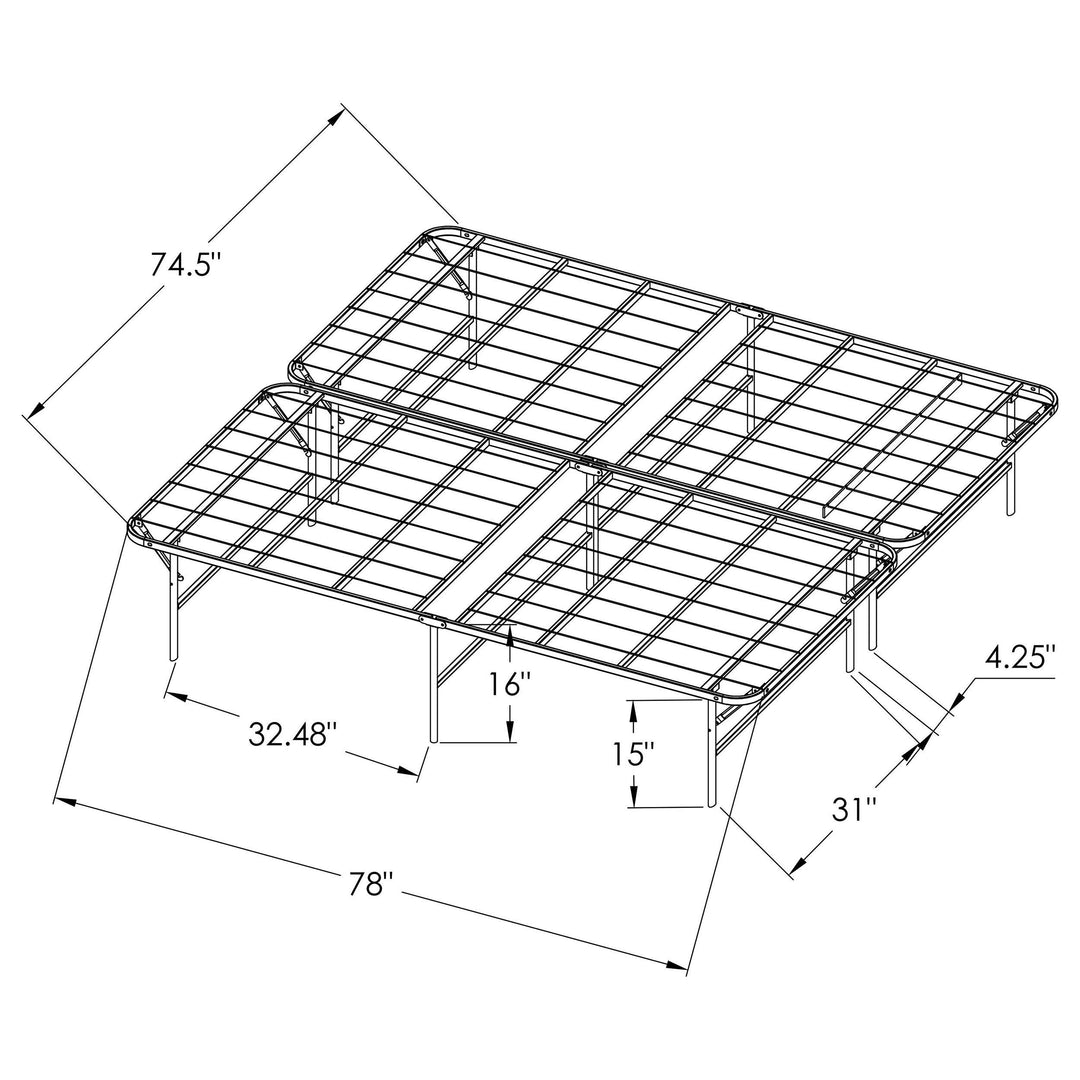 Coaster Furniture 305957KE Mabel Metal Eastern King Mattress Support Platform Bed Black