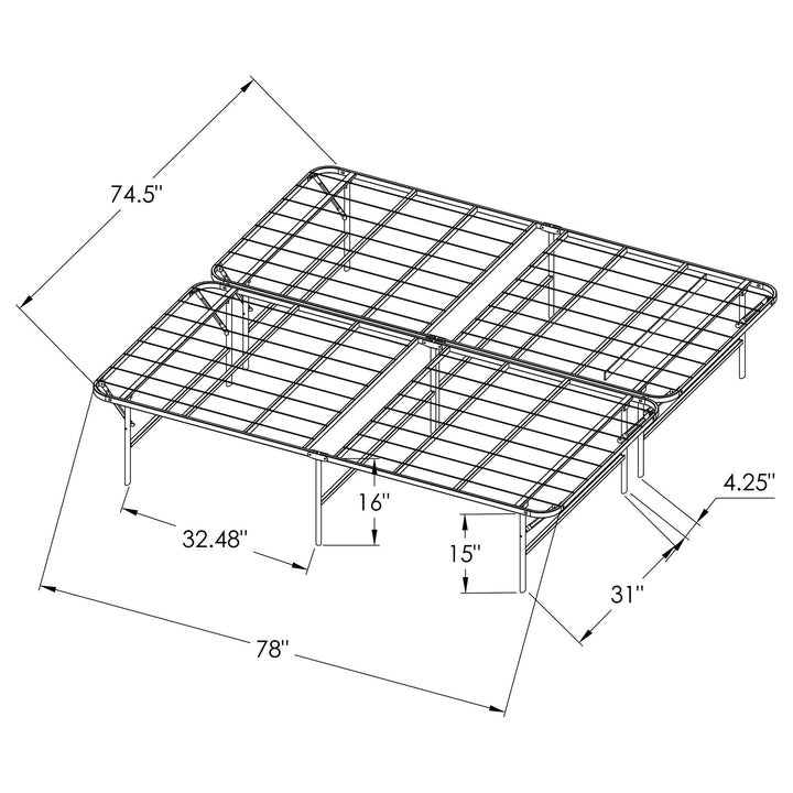 Coaster Furniture 305957KE Mabel Metal Eastern King Mattress Support Platform Bed Black