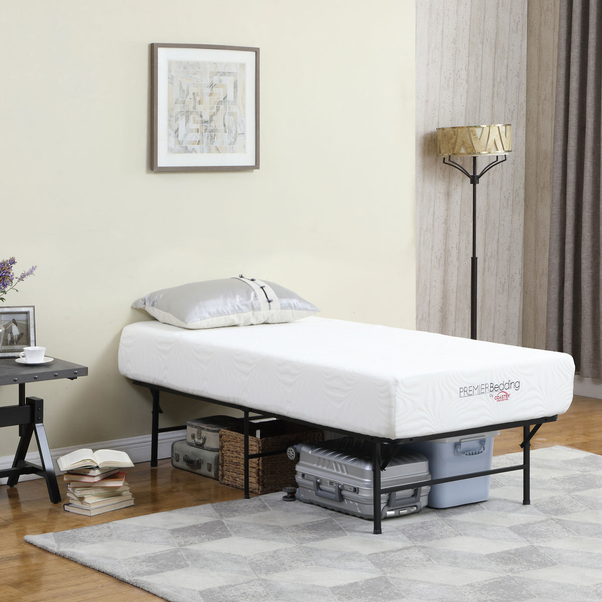 Mabel - Metal Twin Mattress Support Platform Bed - Black