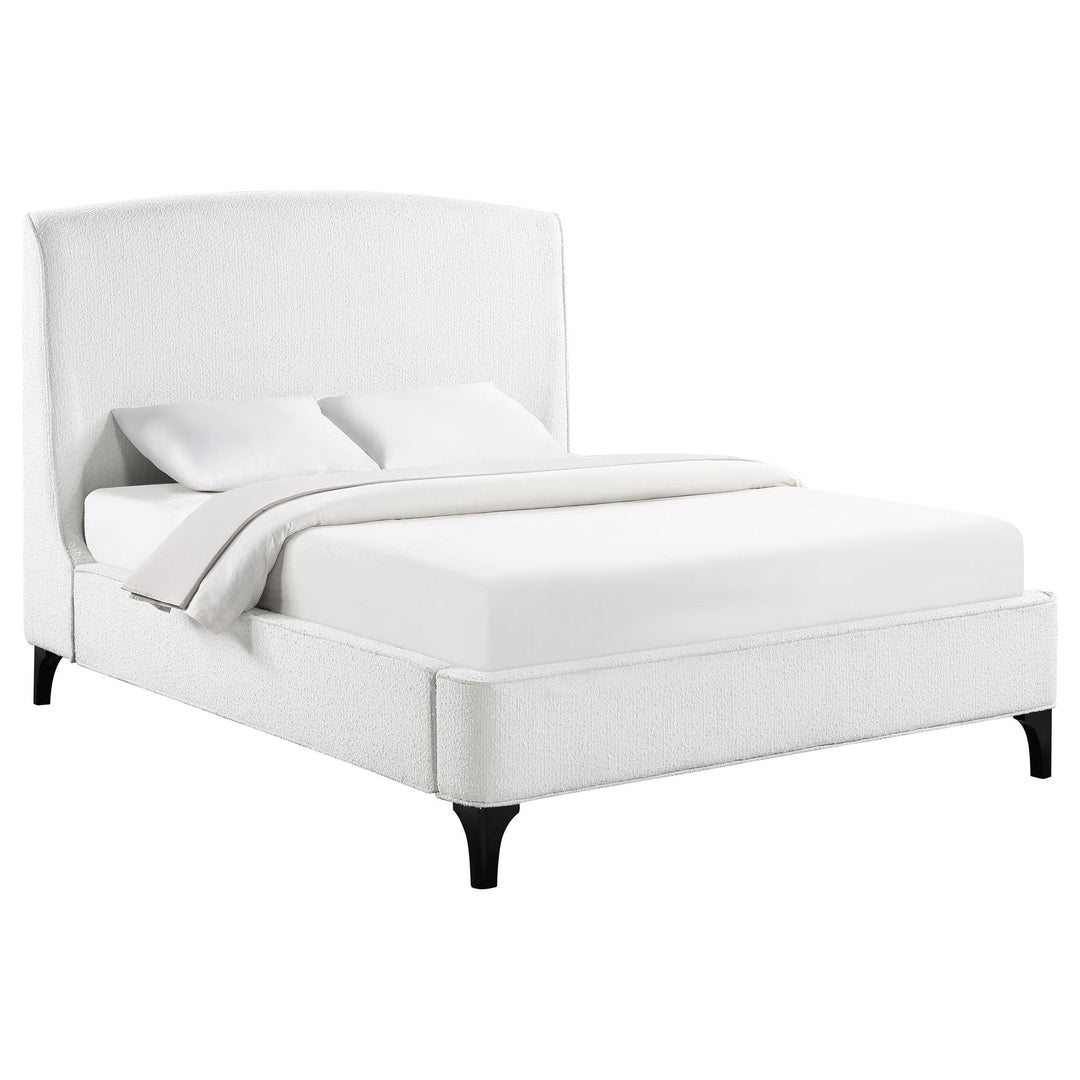 Coaster Furniture 306020KE Mosby Upholstered Eastern King Wingback Bed Snow