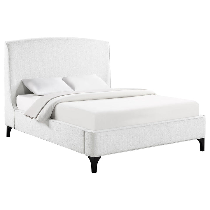 Coaster Furniture 306020Q Mosby Upholstered Queen Wingback Bed Snow