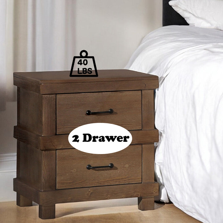 Adams Nightstand in Antique Oak Finish - features