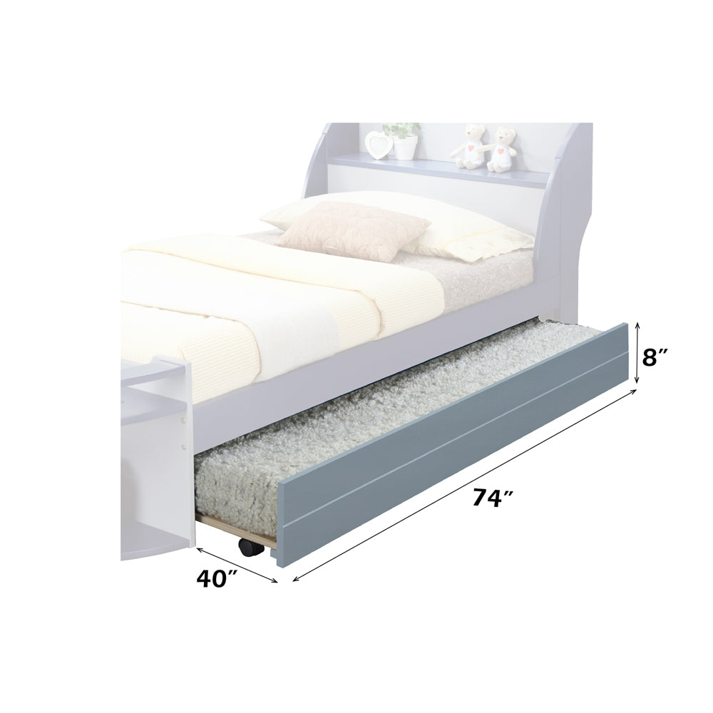 Neptune II Trundle (Twin) in Gray Finish - dimensions