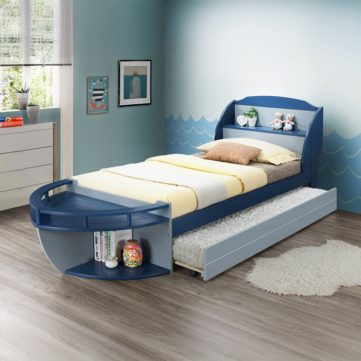 Neptune II Trundle (Twin) in Gray Finish - lifestyle