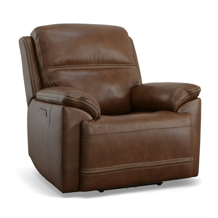 Jackson Leather Power Recliner with Power Headrest in Whiskey