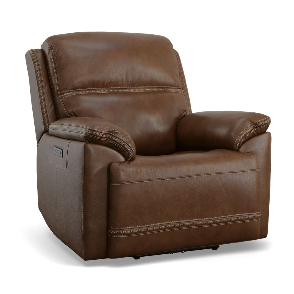 Jackson Leather Power Recliner with Power Headrest in Whiskey