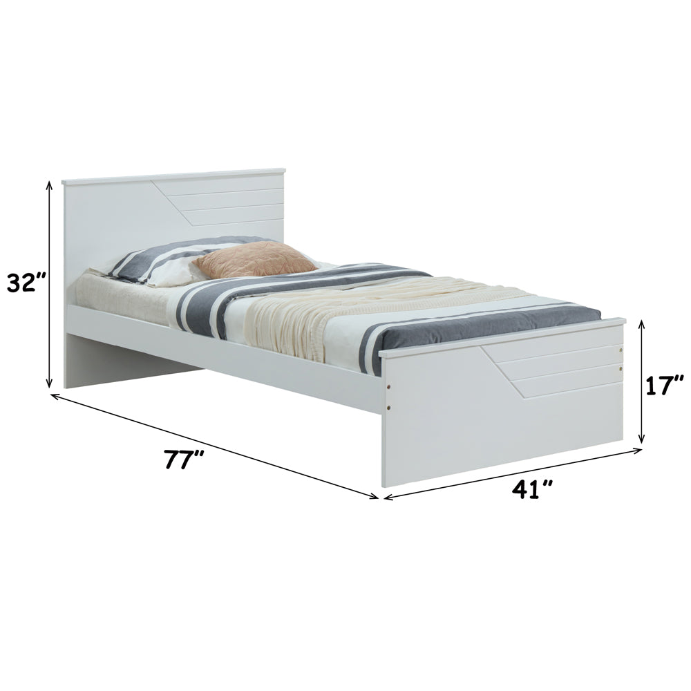 Ragna Twin Bed in White - dimensions
