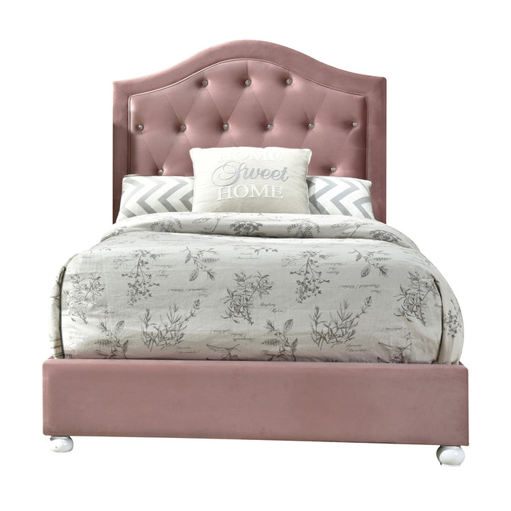 Reggie Twin Bed in Pink Fabric