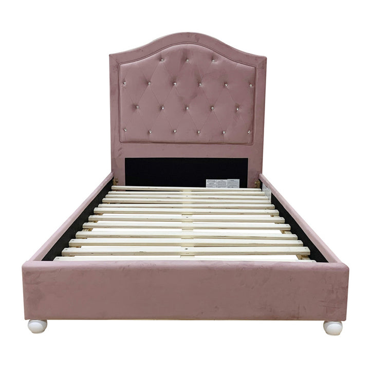 Reggie Twin Bed in Pink Fabric