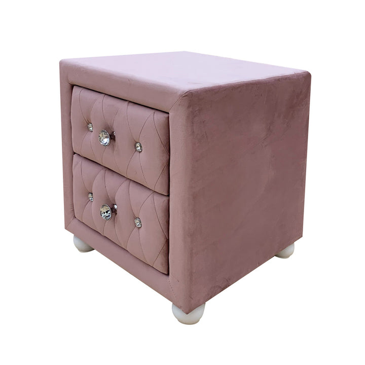 Reggie Nightstand in Pink Fabric